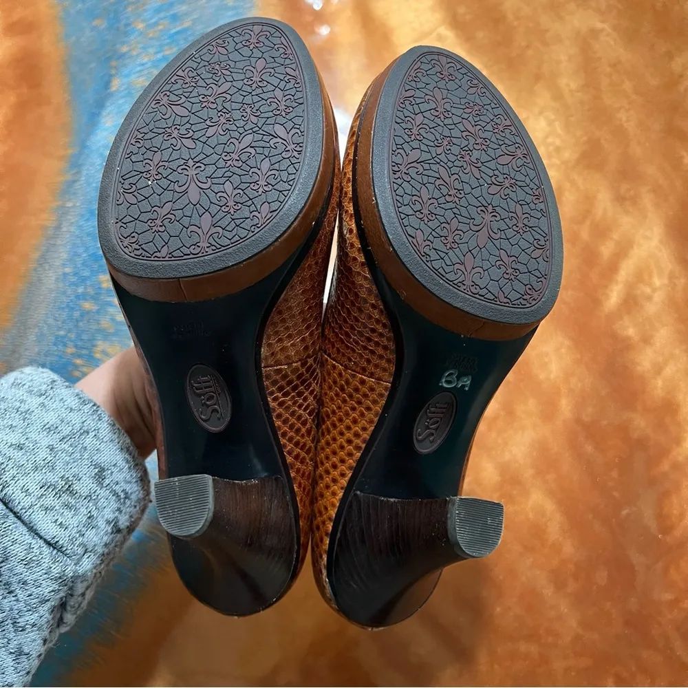 Sofft Brown Leather Platform Heels size 8.5 - Image 8