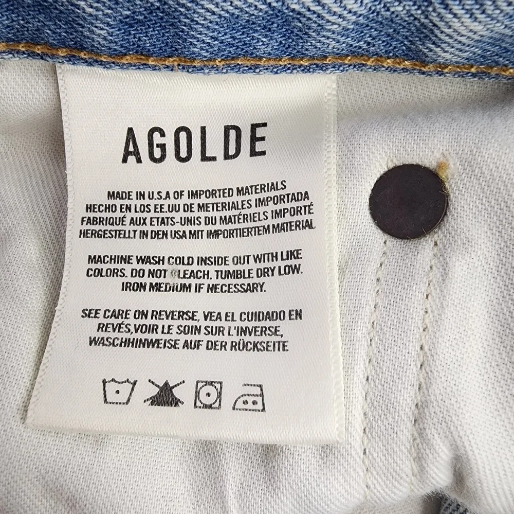 Agolde Riley High rise Straight Crop jean in Clear skies sz 29 NWT light wash - Image 11