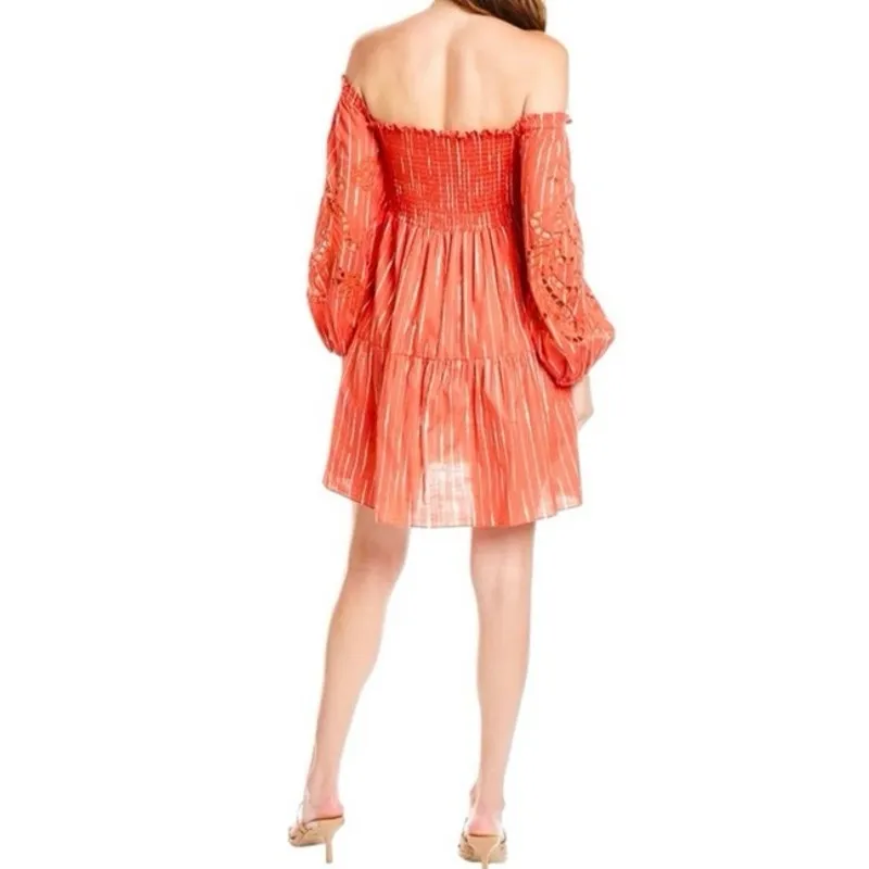 SACHIN + BABI Lola Square Neck Cotton Mini Dress, Size M New with Tag MSRP $395 - Image 4