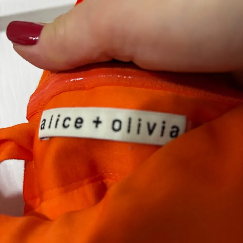 Alice + Olivia Orange Saige Wide Strap Mini Dress Size 8 - Image 5