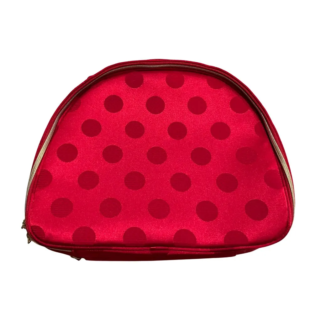 Estee Lauder Holiday Red Polka Dot Large Train Case Travel Makeup Bag 2025 GWP - Image 2