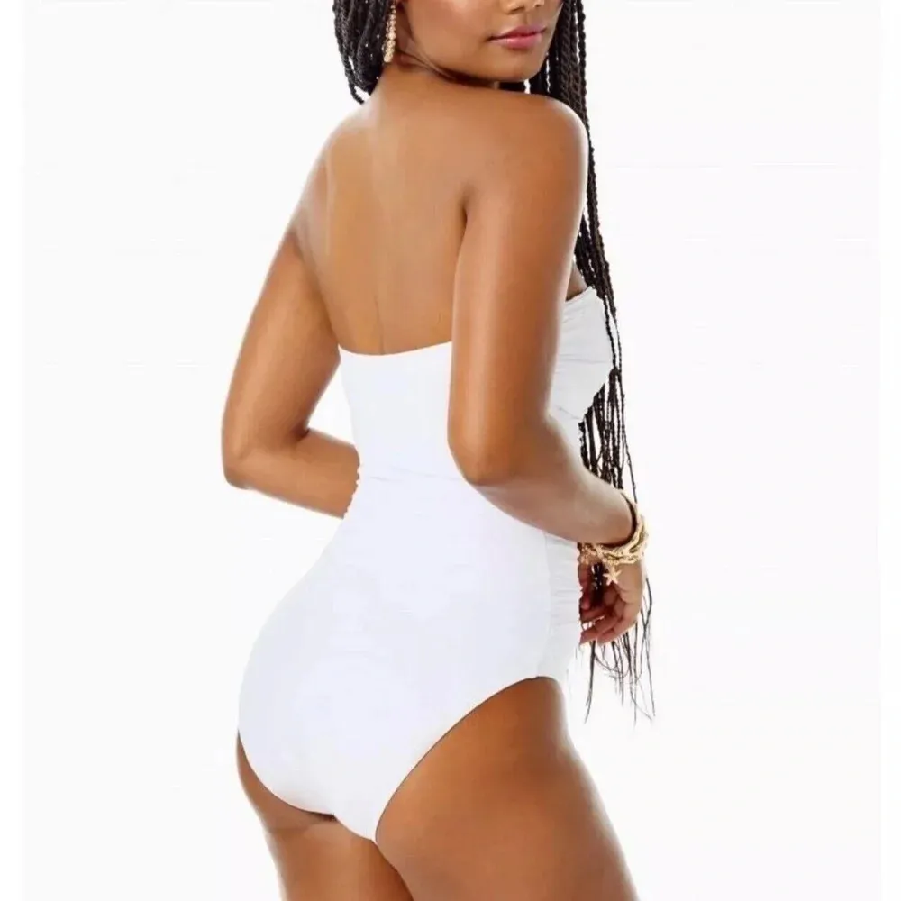 NWT! Women’s Lilly Pulitzer Resort White Flamenco one piece bathing suit SZ 0 - Image 3