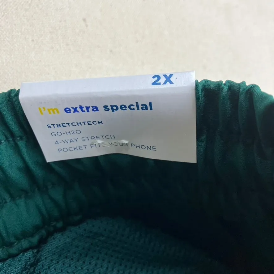 Athletic Shorts Green Teal StretchTech Go H2O High Rise Pocket Fits Phone 2X New - Image 4