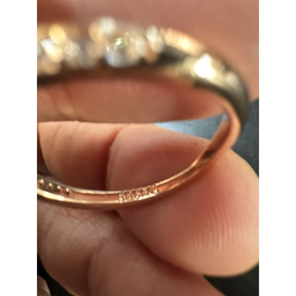 585 14K RG Rose Gold Stamped Sparkle Snake Twist Adjustable Ring - Image 3