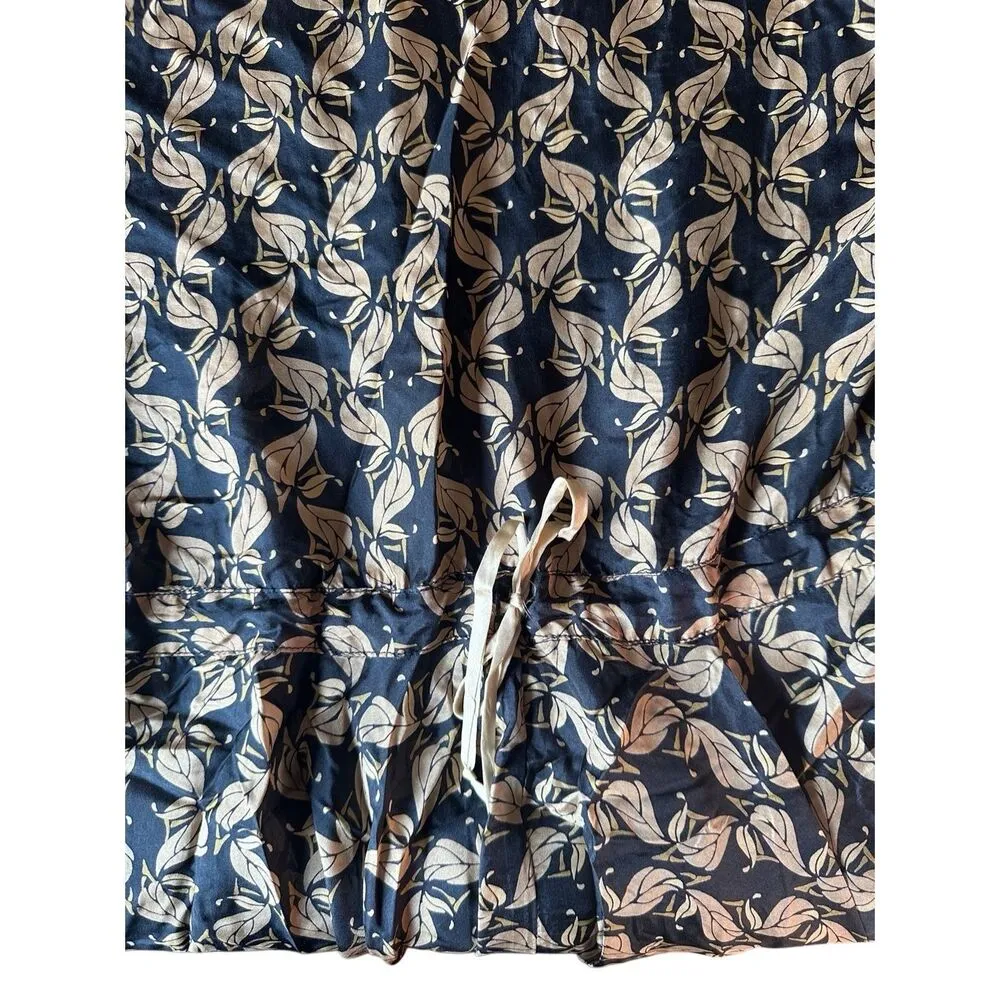 Johnny Was Womens Black Cream Dress Silk Tunic Cover Up Floral Cinch Waist Hoode - Image 11