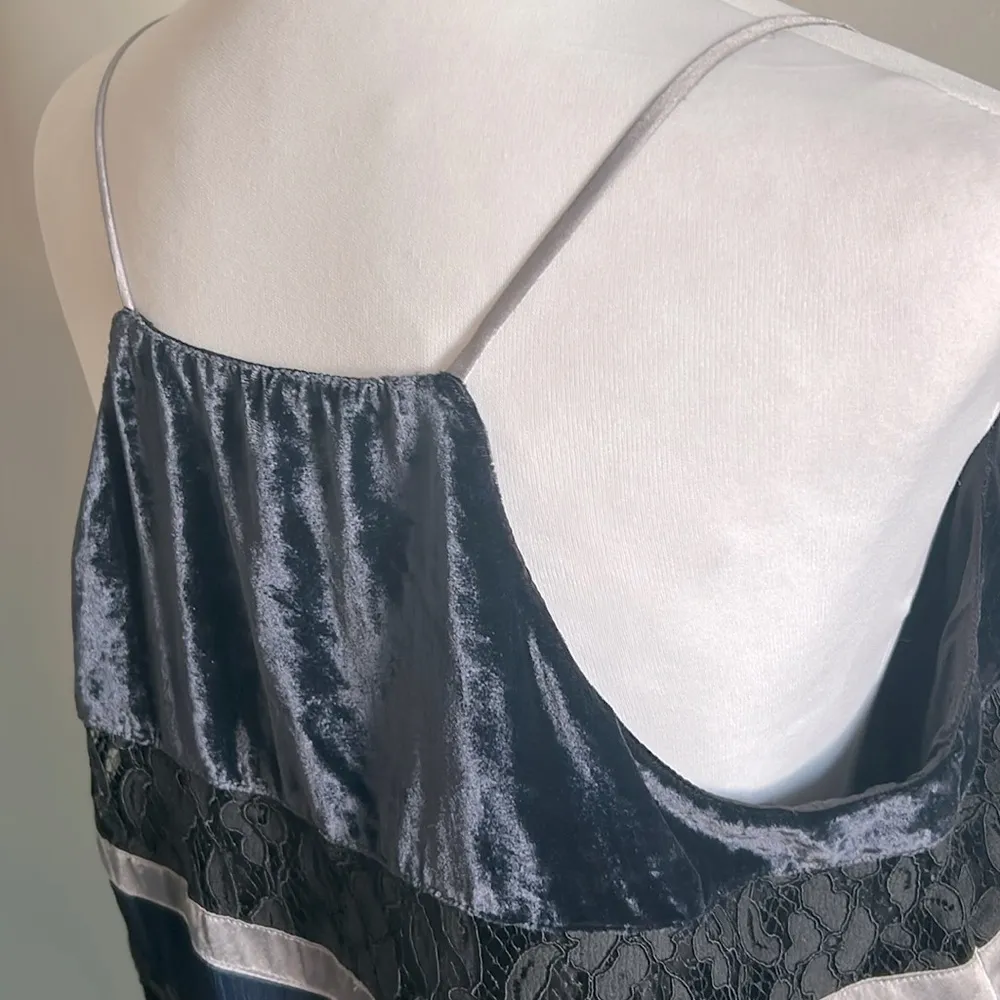 LOFT Women’s Velvet Lace Satin Striped Color Blocked Boxy Racerback Tank Top - Image 7