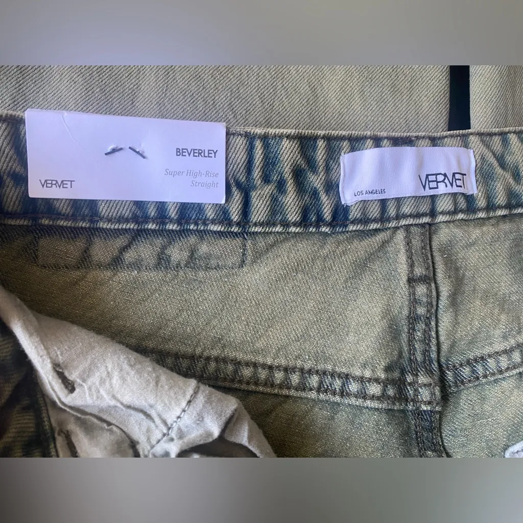 Vervet Beverly Super High Rise Straight Distressed‎ 100% Cotton Jeans Size 27 - Image 11
