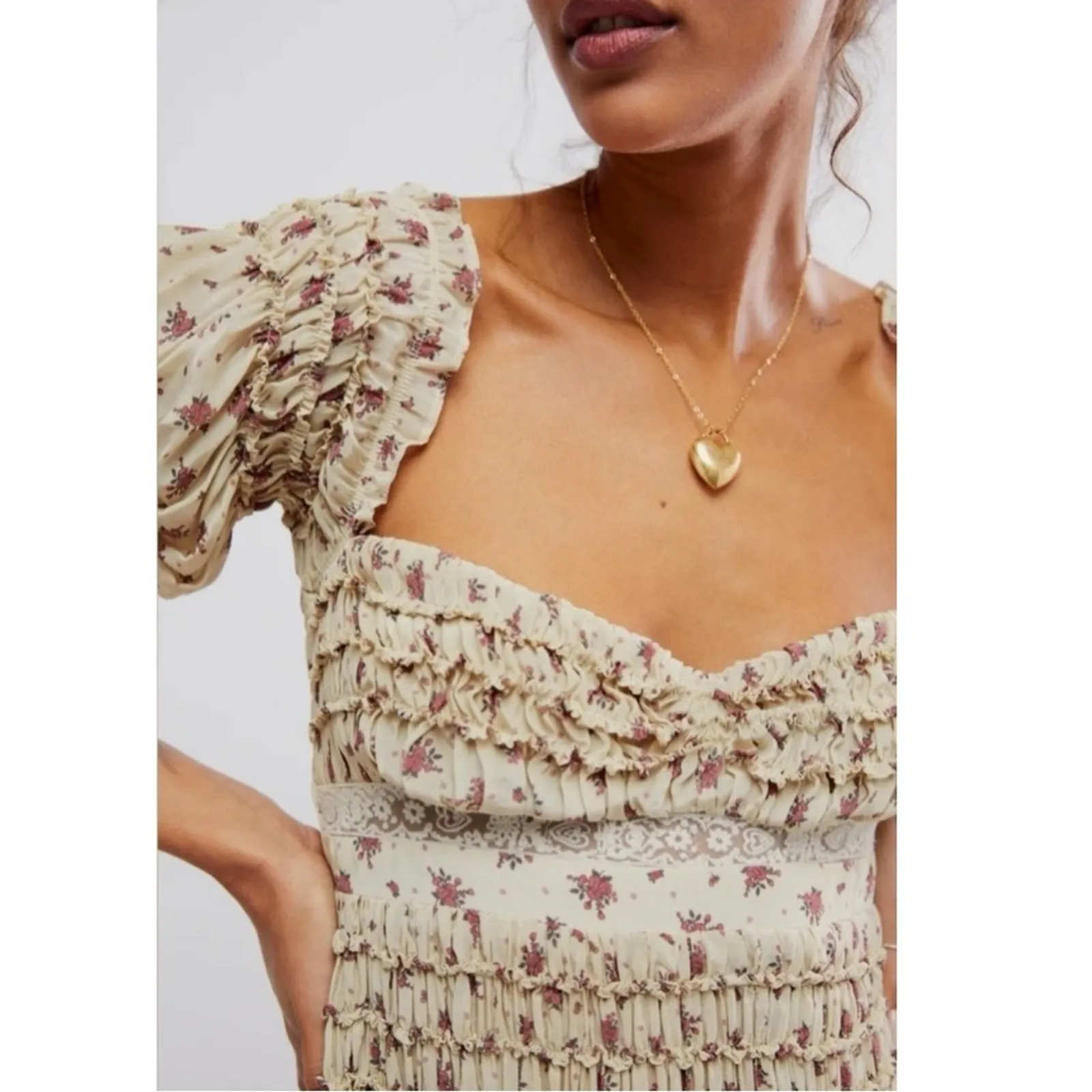 Free People Dainty Cottage Ethereal Bali Juniper Midi Dress 12 NWT Lace Floral - Image 9