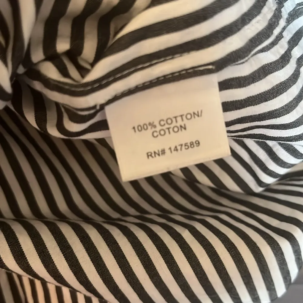 Robert Rodriguez Off the Shoulder Stripe Shirt Black/White 4 - Image 10