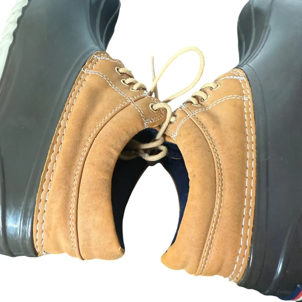 Tommy Hilfiger Womens Duck Boots Size 7 Waterproof Lace Up‎ Brown Rain Boots - Image 8