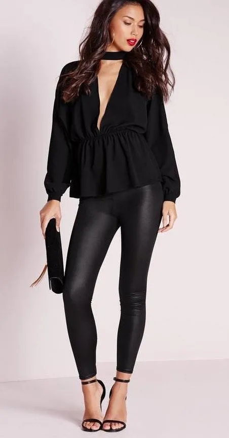 choker cut out blouse - Image 2