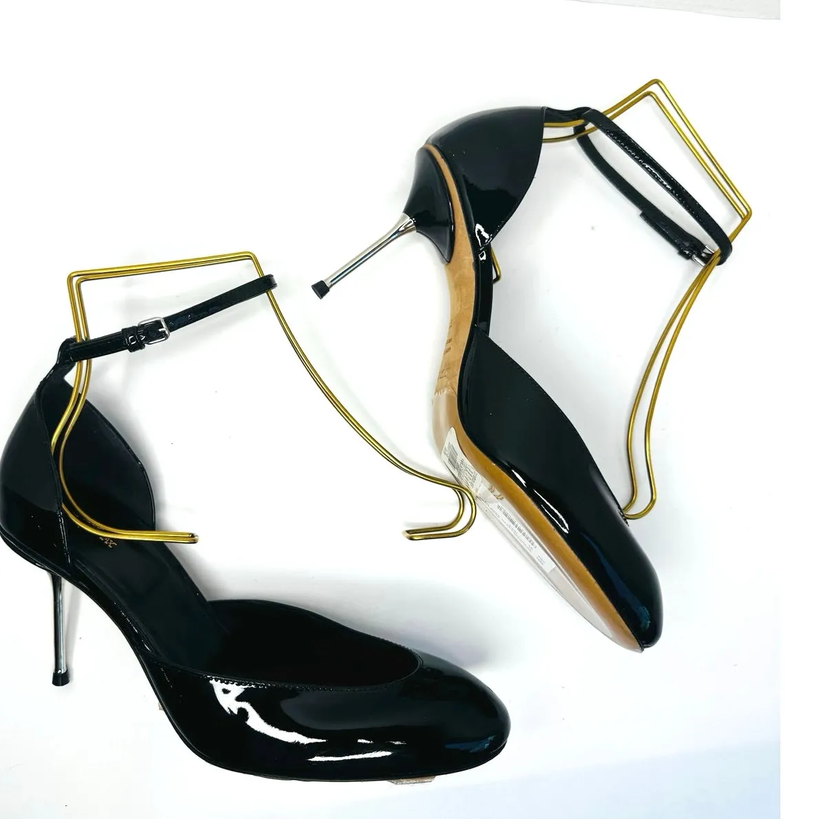 Sportmax Black Leather Mary Jane Pumps Size EU 37 Classic Heel Dress Shoes - Image 7