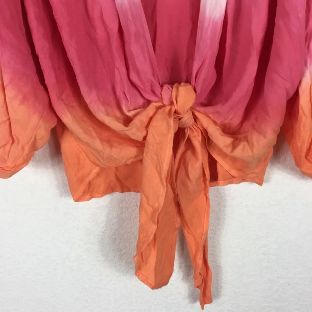 NWT Young Fabulous & Broke Carmen Ombre Tie Dye Tie Front Top Small Boho Beach - Image 9