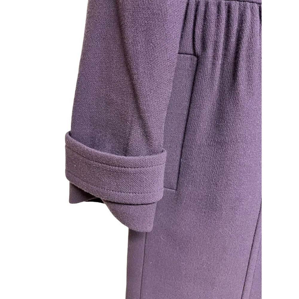 J.Crew Classic Lady Day Coat Italian Double Cloth Wool Eggplant Women’s Size 10 - Image 6