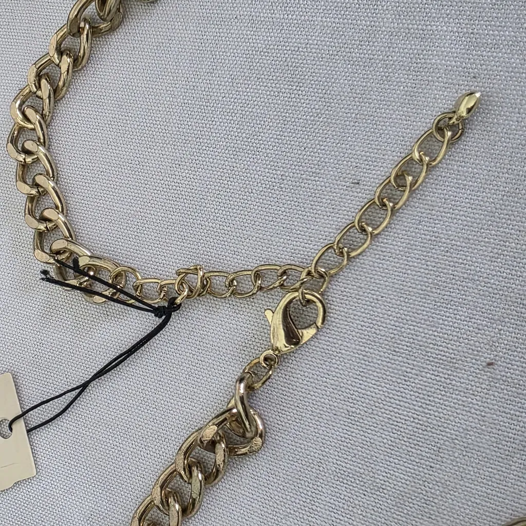 Vintage Stony Gold Chain Statement Necklace - Image 6
