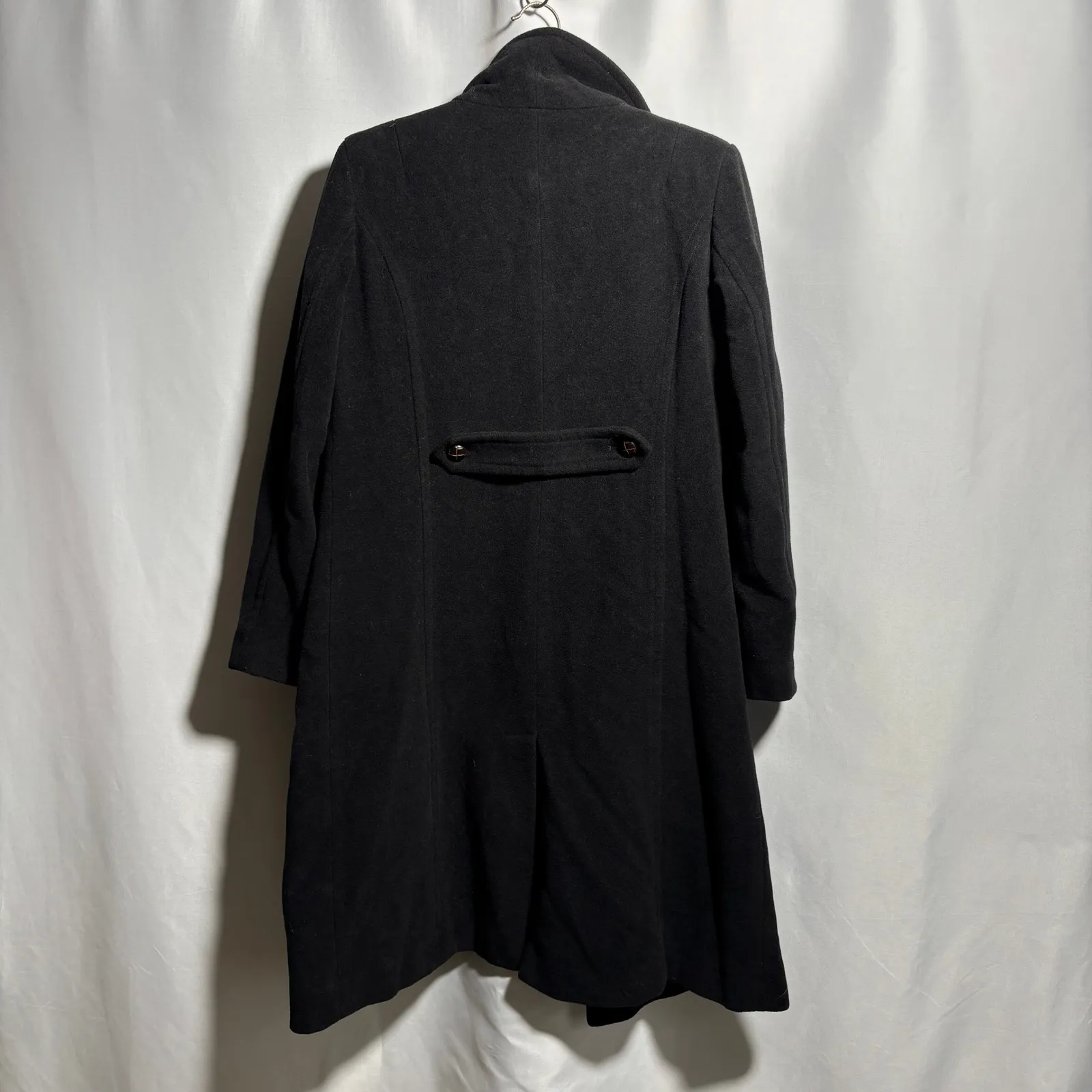 Bitten Sarah Jessica Parker Black Wool Blend Long Coat Womens M Lined SEE Size M - Image 2