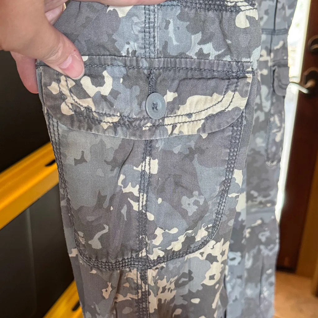 Vintage Y2K Faded Glory Gray Camouflage Cargo Pants 100% Cotton Size 12 - Image 6