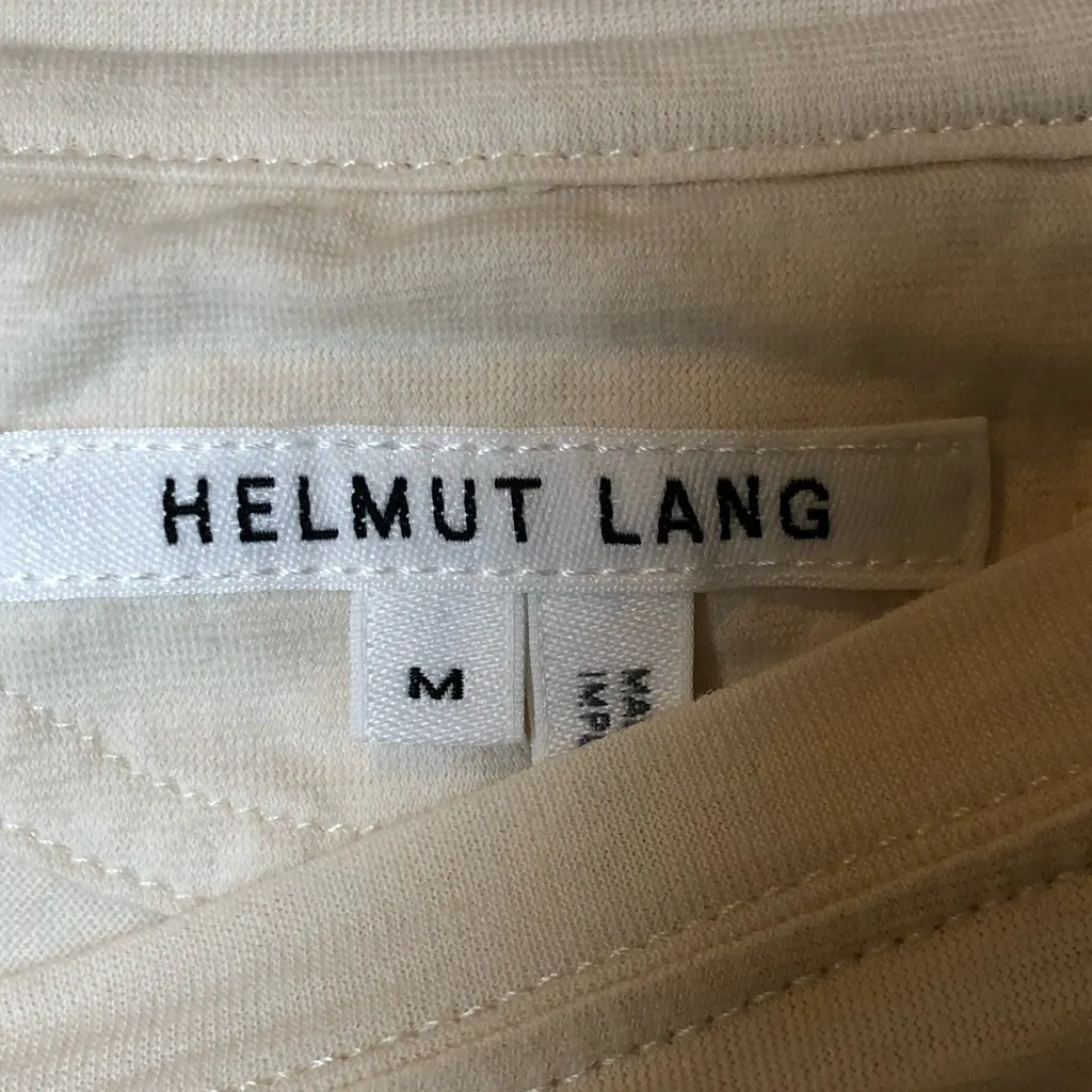 Helmut Lang Beige Graphic Tee - Image 2