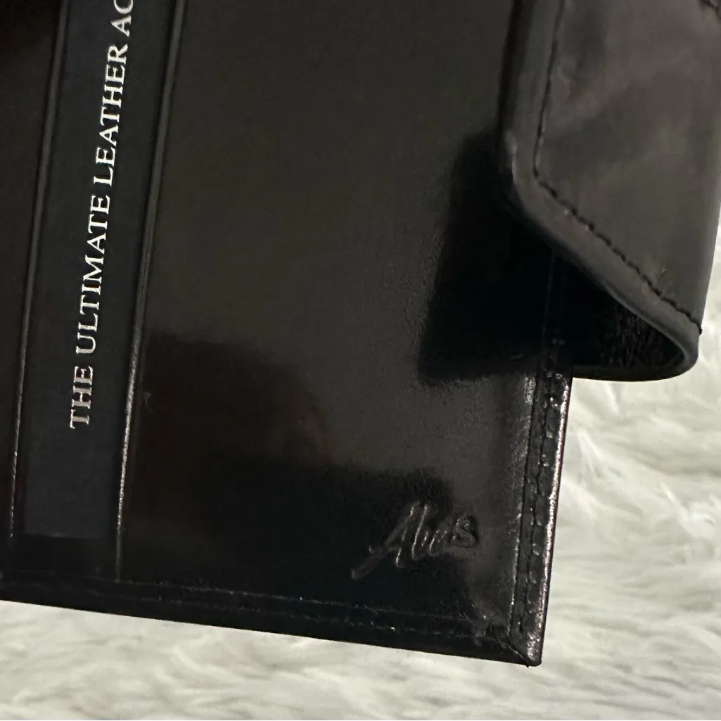 Abas Bifold‎ Black Leather Snap Wallet - Image 7