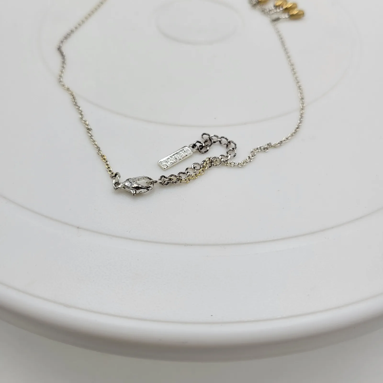 Vintage Napier‎ Metal Barrel Beads Bib Neckleace 19" Gold Silver Tone Dangling - Image 11