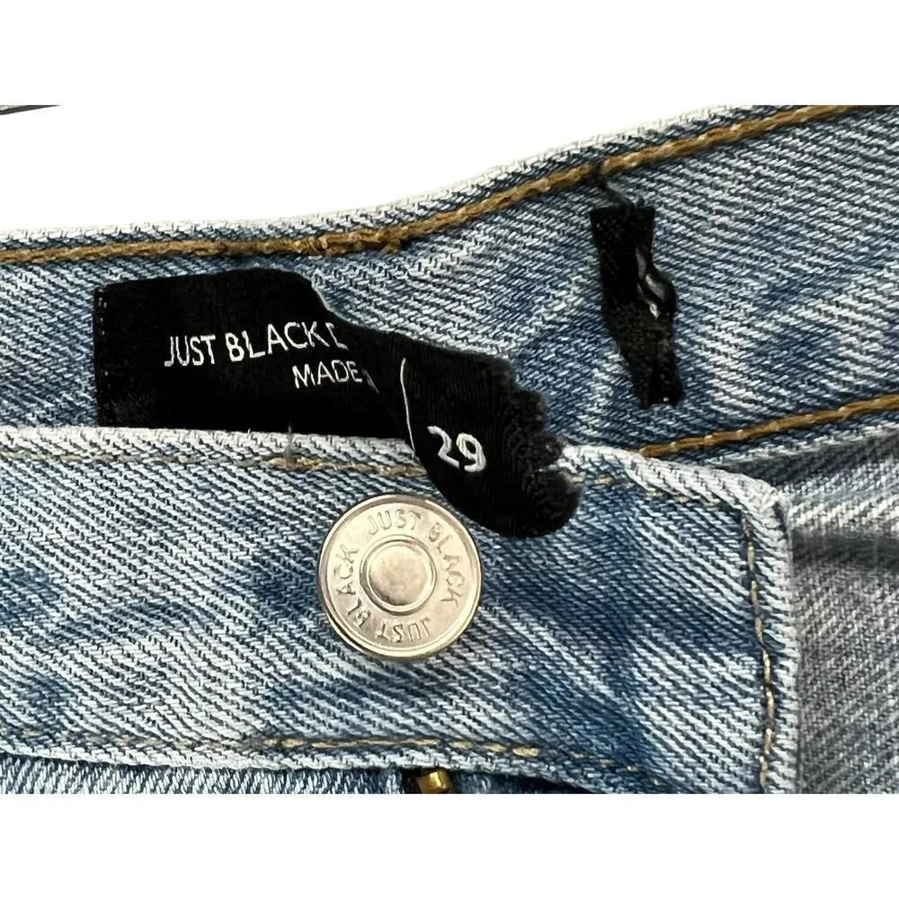 Just Black Denim Basic Mom Jeans Womens 29 Blue Light Wash High Rise Timeless - Image 13