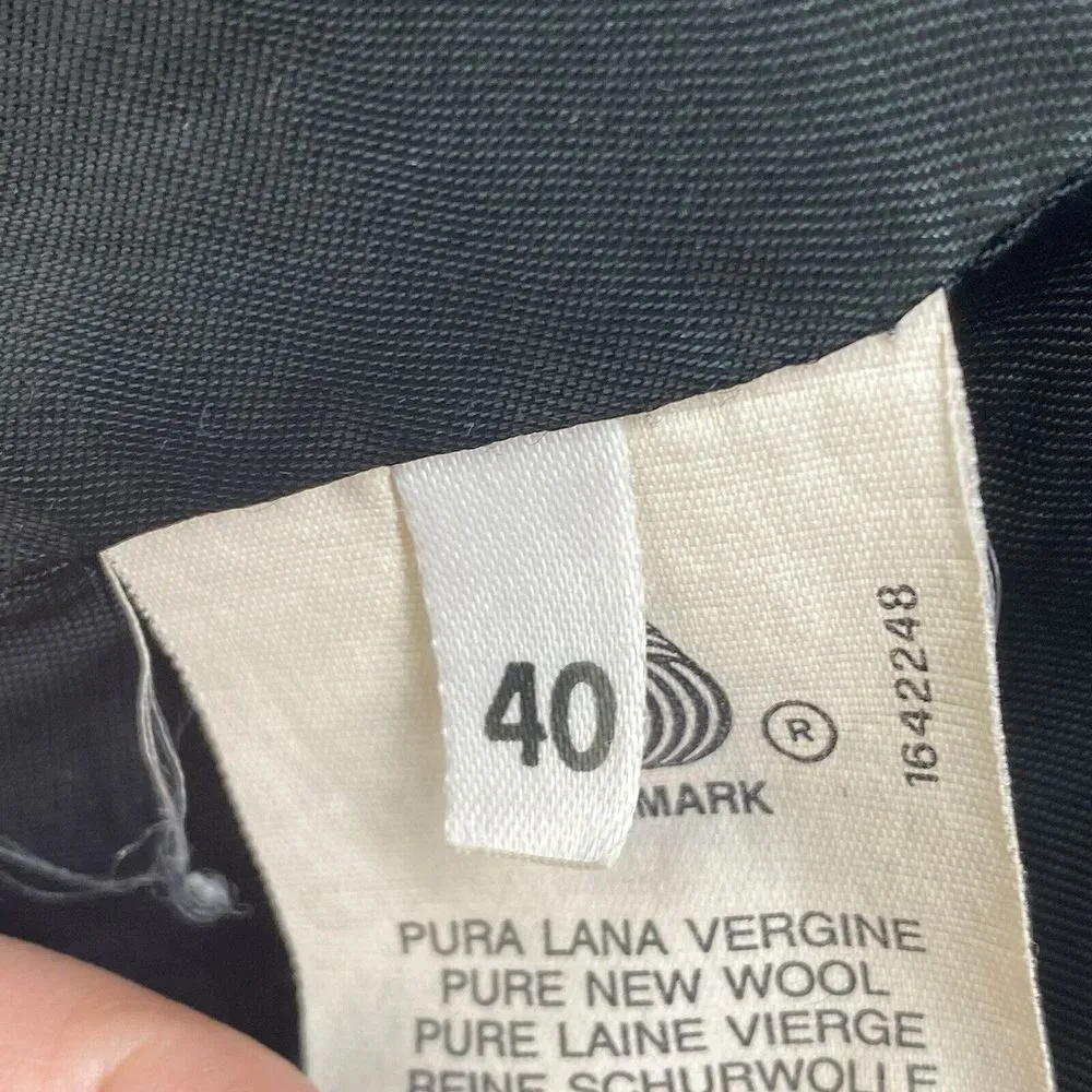 Made in Italy Of Benetton Coat womens 40 Pure wool Button‎ Front Jacket Vtg flaw - Image 8