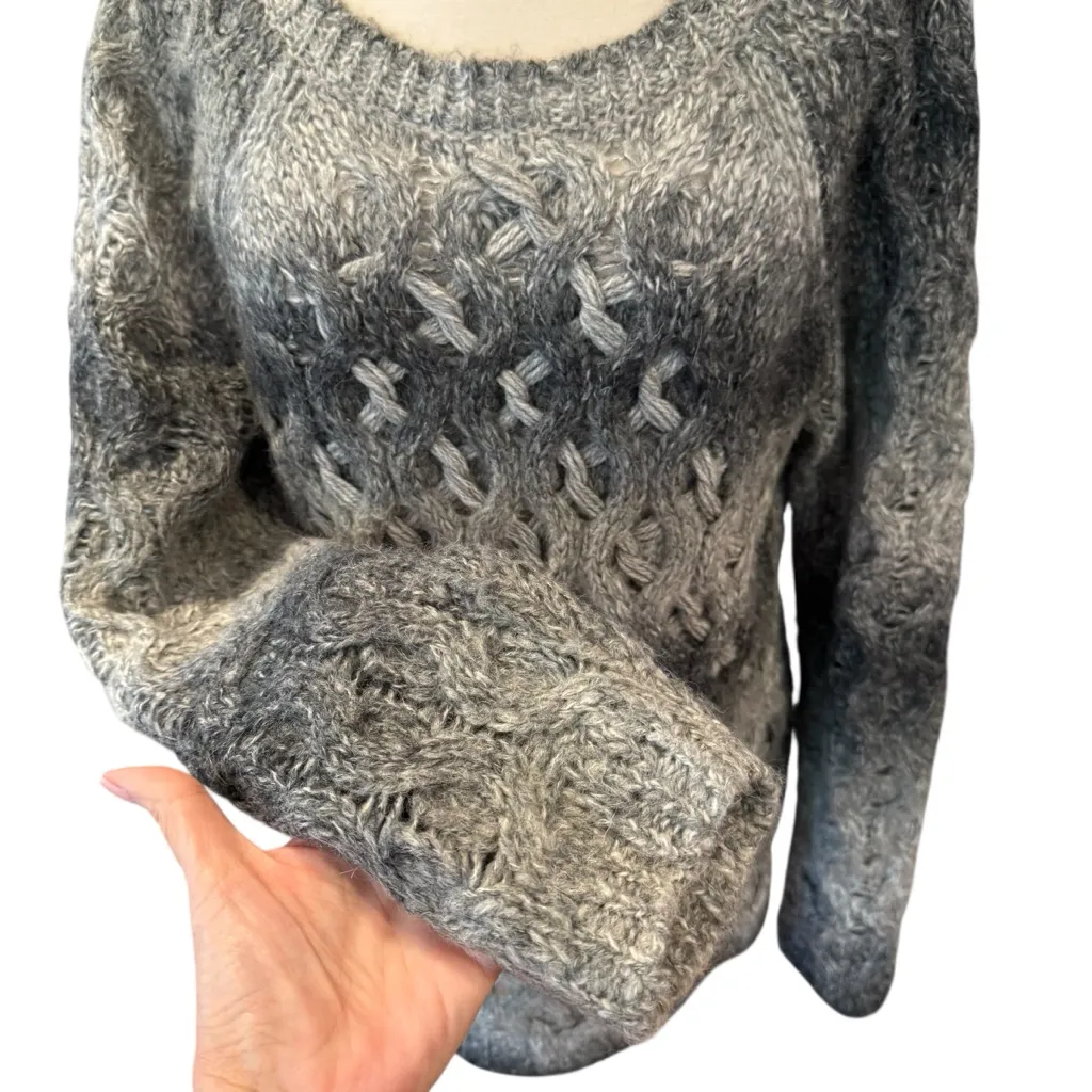 Sundance Gradient Gray Wool Blend Knit Sweater Size Large - Image 6