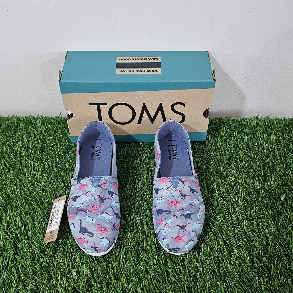 Toms Alpargata Fuchsia Glow in the Dark Fossil Friends Tie Dye Print - Women 5.5 - Image 2