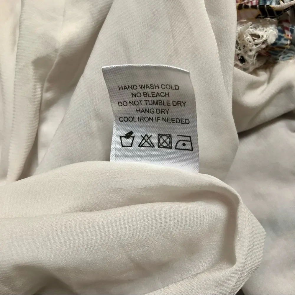 Monroe Floral Stripe Semi-Sheer Layered Maxi Dress Multicolored sz Med - Image 13