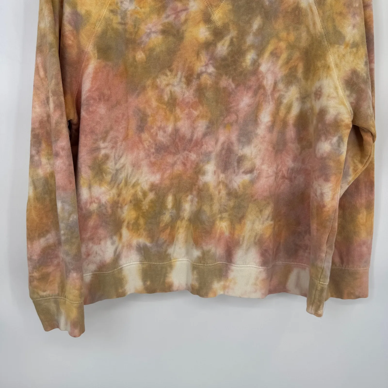 Old Navy Tie Dye Crewneck Sweatshirt Womans Large Orange Pink Cotton Polyester - Image 3