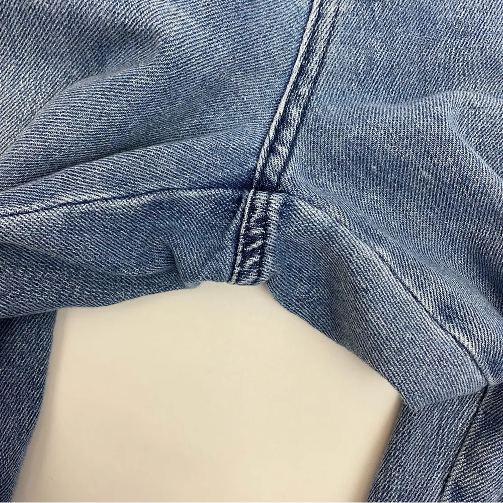 Ba&sh Sophia High Rise Mom Relaxed V-Shaped Yoke Straight Leg Jeans Light Wash - Image 13