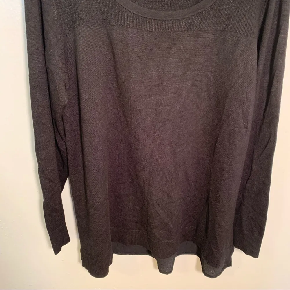 Christopher & Banks Mixed Media Scoop Neck Sweater Black - Image 4