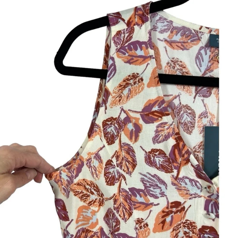 NWT ModCloth Quick Remix Sleeveless Leaf Print Tunic Blouse Top Size‎ Medium - Image 8