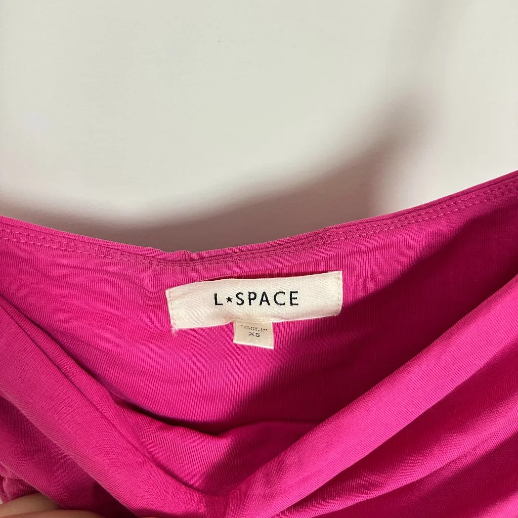 L*SPACE Corsica Cutout Strapless Cover-Up Dress in Bougainvillea Size X-Small - Image 7