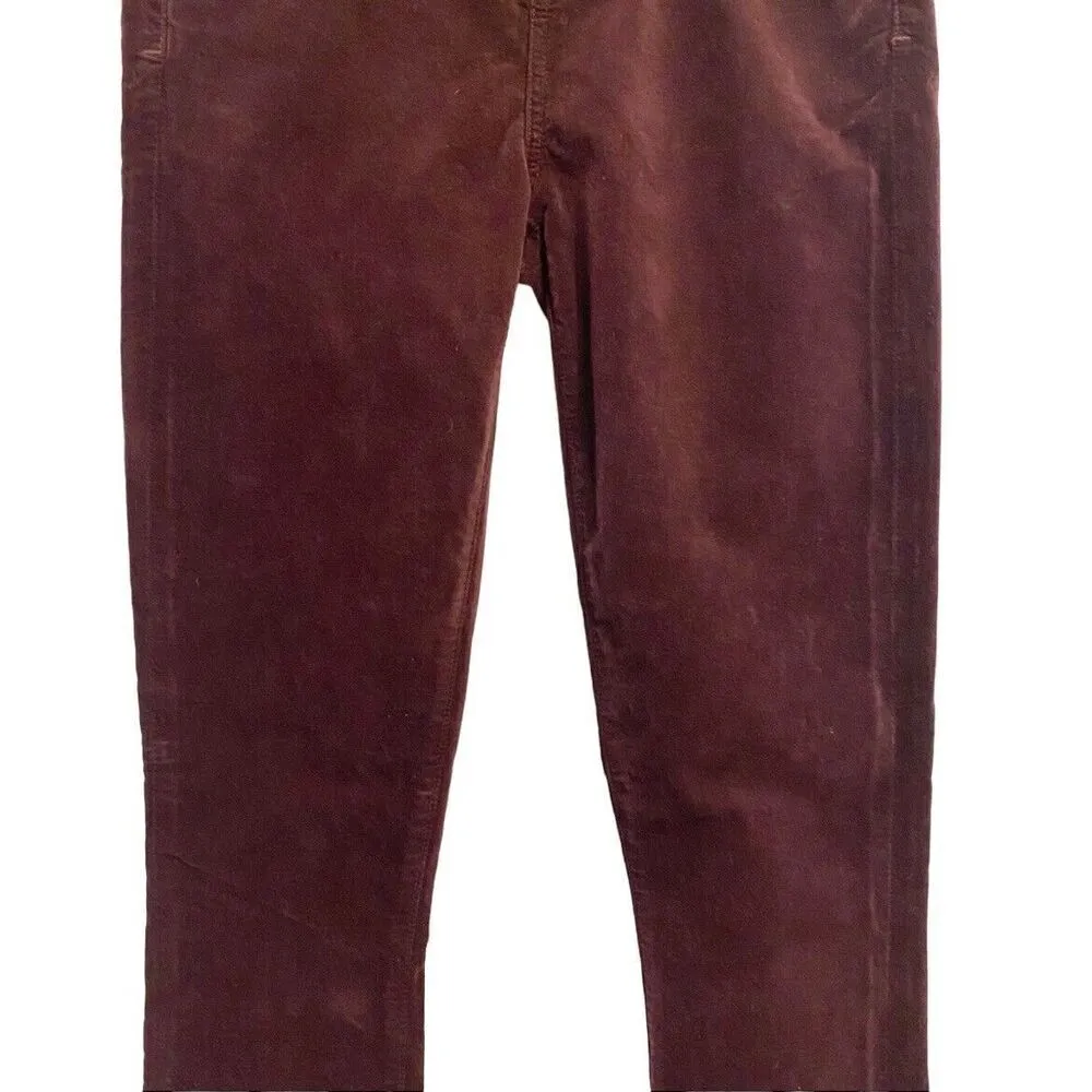 Citizens of Humanity Rocket Velour Skinny Jeans Burgundy Women’s Size 25 High Ri - Image 6