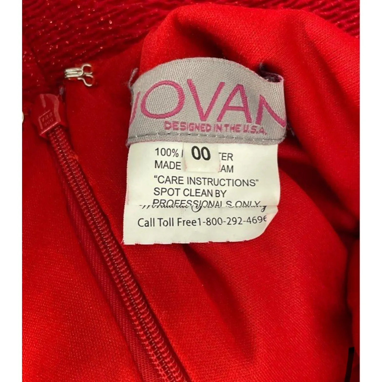 Jovani NWT Sz.00 Red Glitter Knit Backless Bodycon Party Formal Cocktail Dress - Image 7