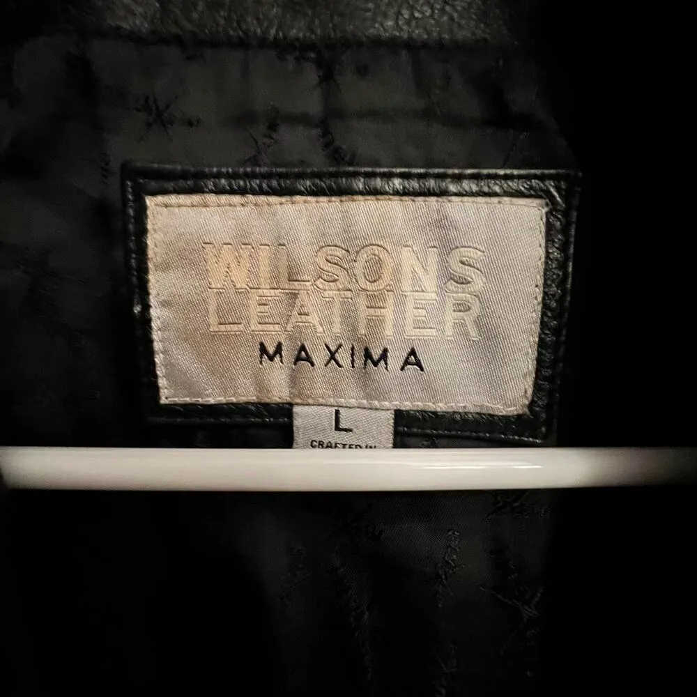 Maxima Wilson Leather Jacket Black Authentic Leather Size Large - Image 5