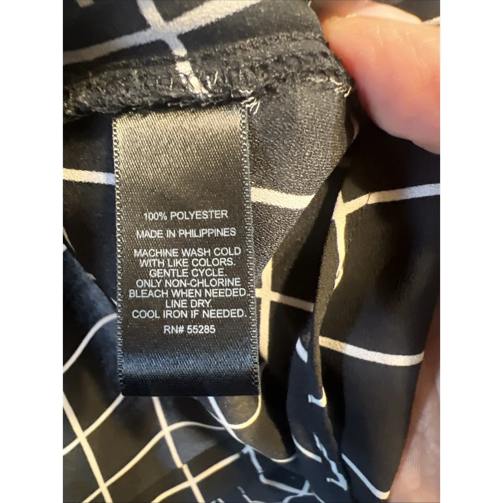 Express Portofino Button Down Shirt Windowpane Black Size Medium Collard - Image 9