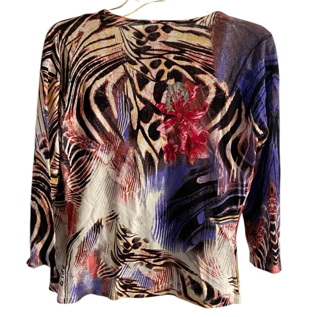 Alberto Makali 2 piece sweater cardigan set animal print embellished Large - Image 3