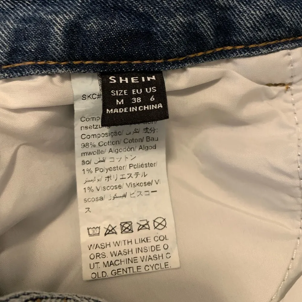 Acid wash Slit front denim midis skirt size M - Image 12