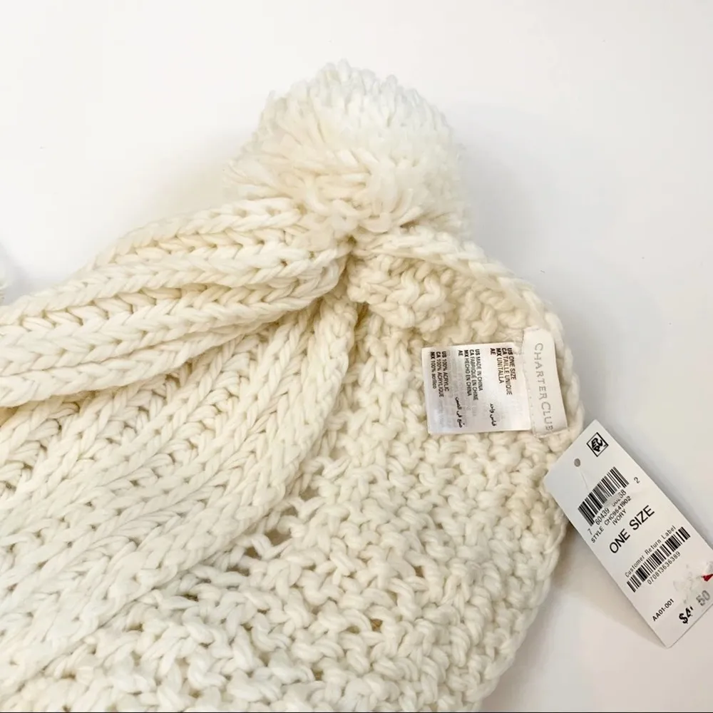 Charter Club Ivory Ruffle Knit Scarf - Image 4