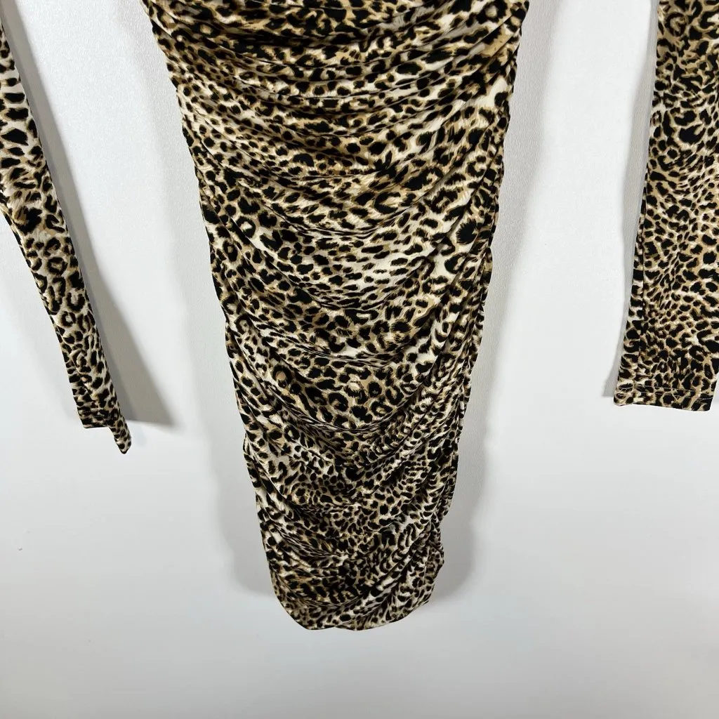 SNDYS‎ x Revolve Skin Leopard Bodycon Maxi Dress Size XS Sexy Designer Going Out Brown - Image 8