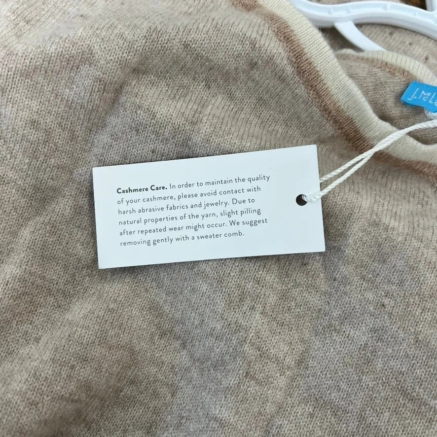J Mclaughlin Tray Sweater XS NWT $328 100% Cashmere Crewneck‎ Knit Oatmeal Solid - Image 5