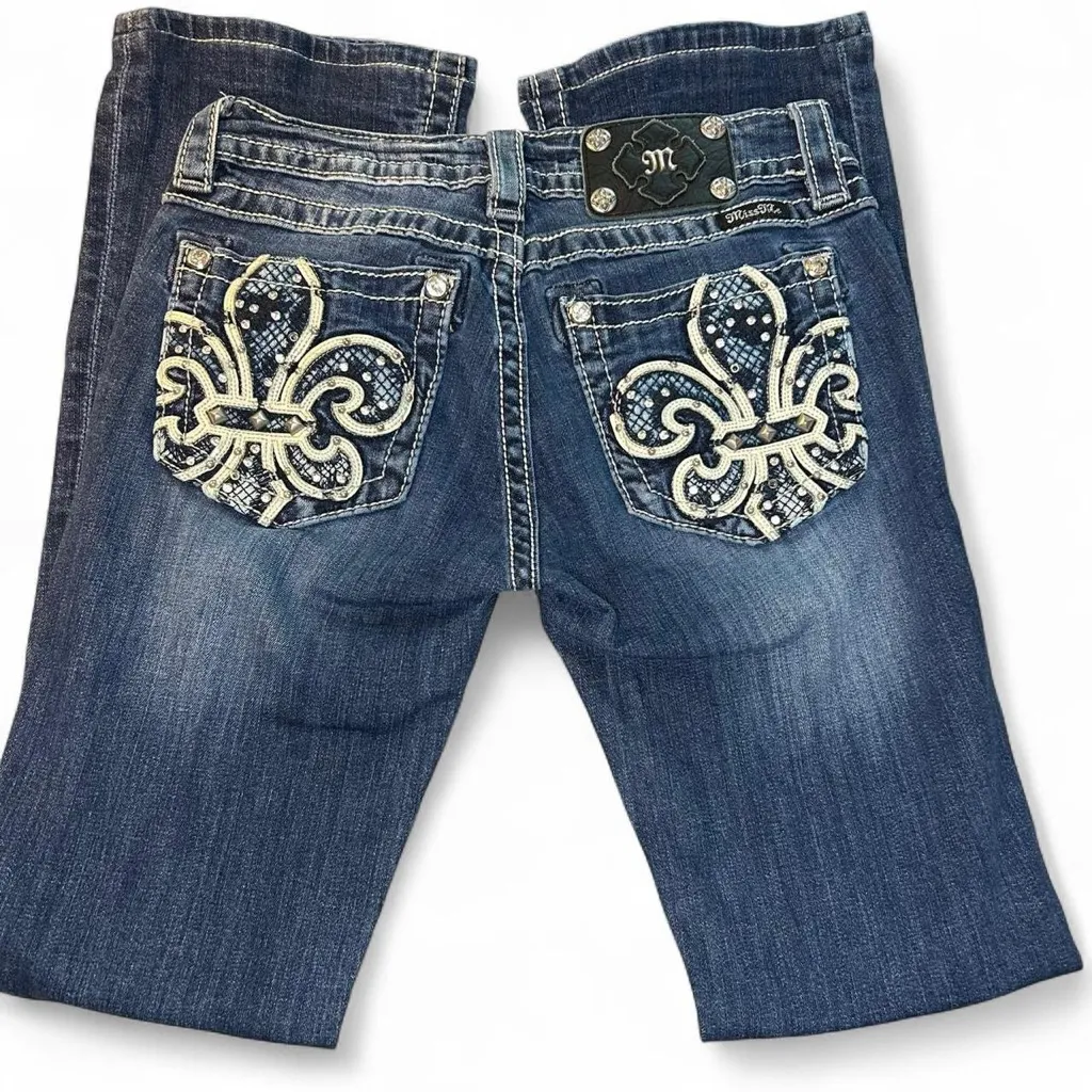 Miss Me “Y2K” Bootcut Jeans – Rhinestone Studded, Size 27 ✨👖 - Image 3