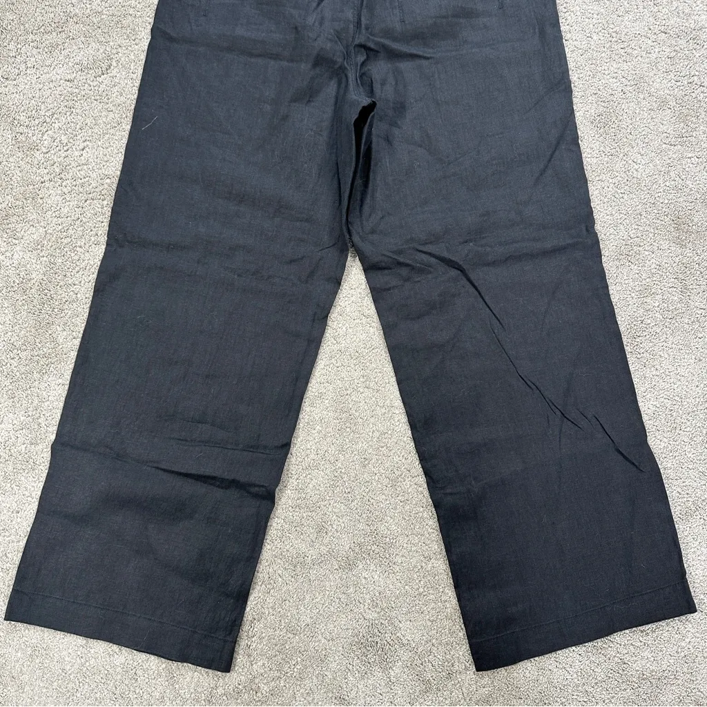 NWT Athleta Women’s Retreat Linen High Rise Wide Leg Pants Minimalist in Black L - Image 8