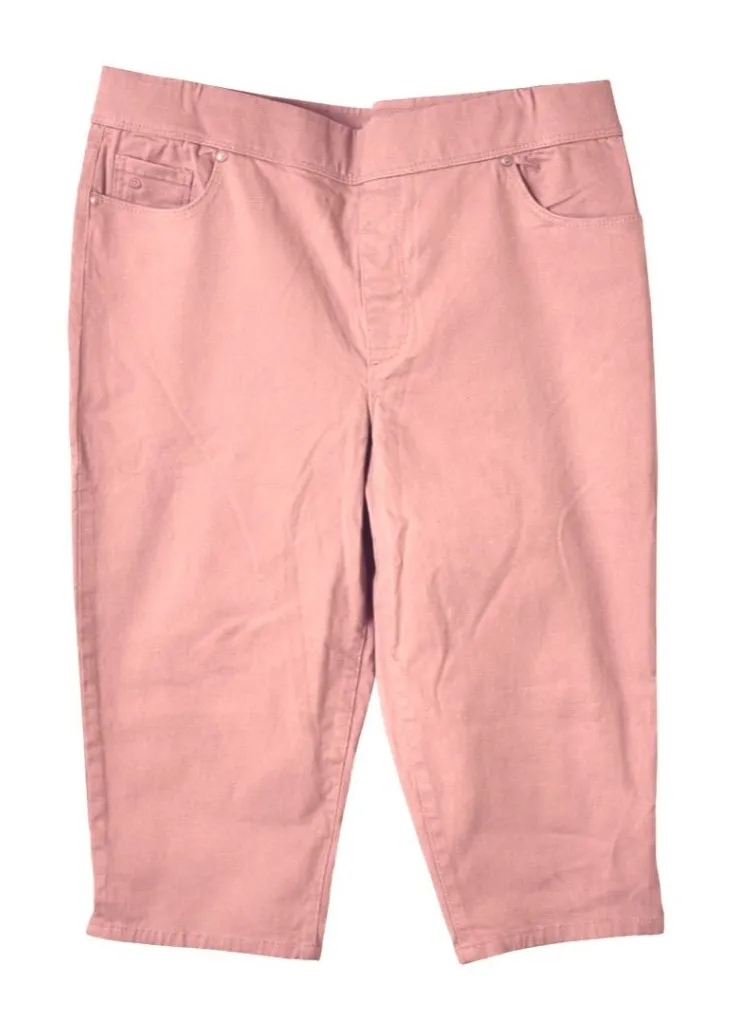 Gloria Vanderbilt Size 14 Total Contour Cropped Pants Stretch Cotton Blend Pink - Image 1