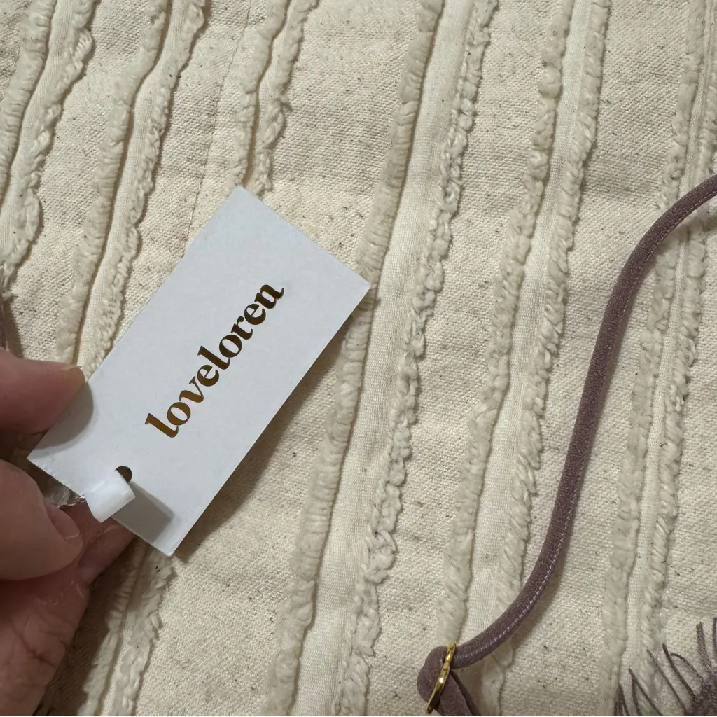 NWT Loveloren Satin Lace Triangle Bralette Brown Size M - Image 3