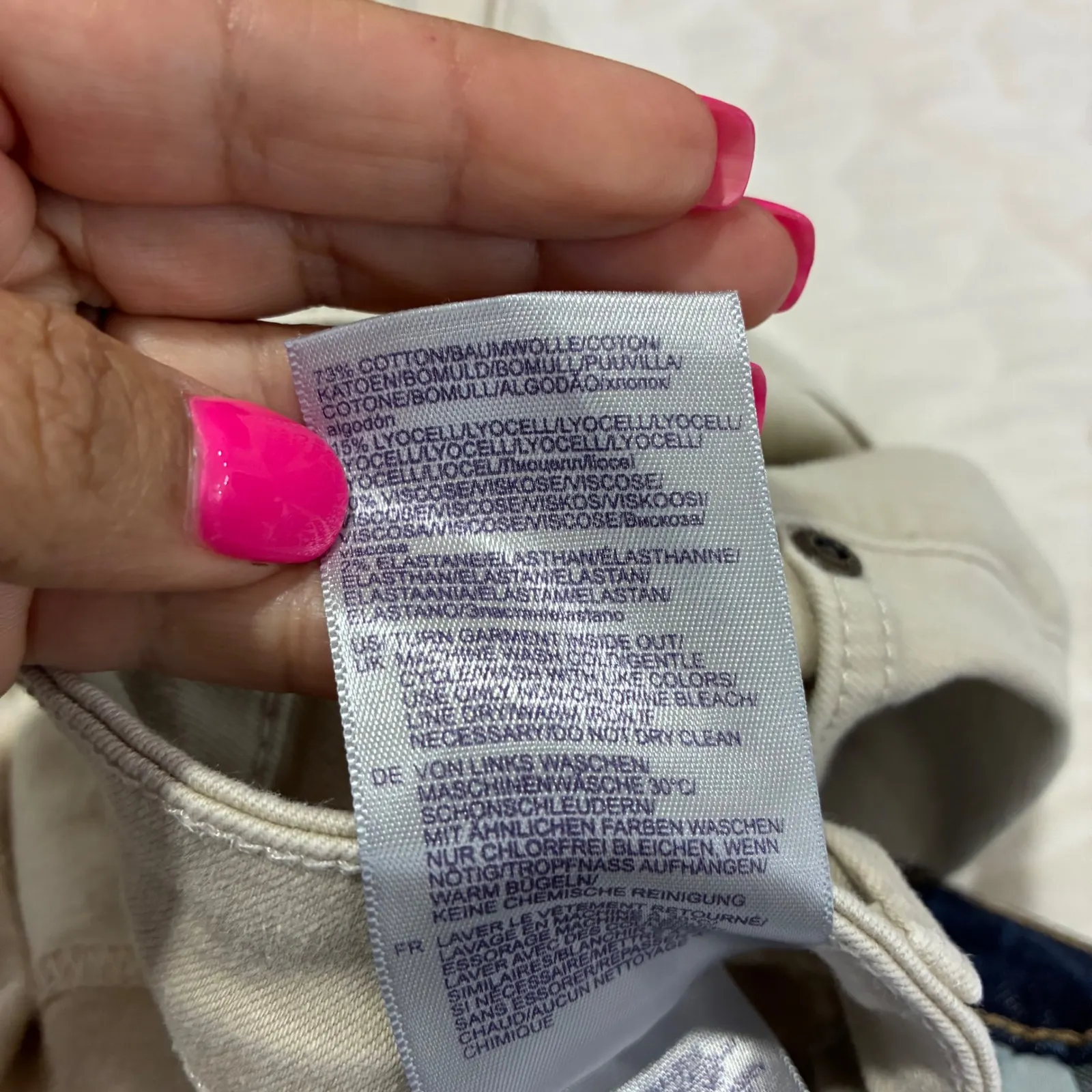 NWT NYDJ Crop Cuff Jeans Lift Tuck Technology Beige Stretch Denim Womens Size 18 - Image 7