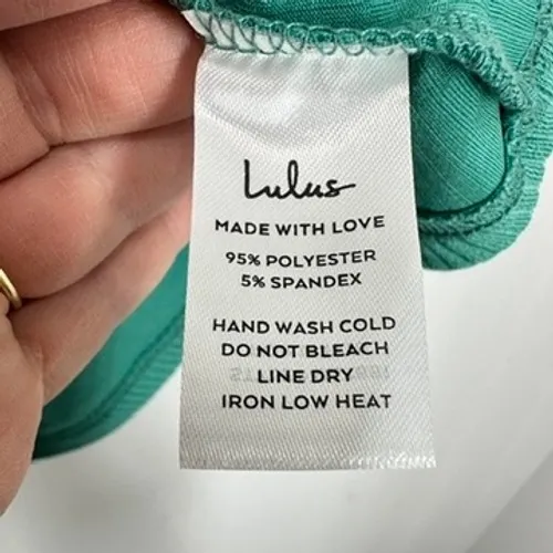 Lulus  Ribbed V Neck Cropped Tank Top Teal Green Size Medium NWT - Image 9