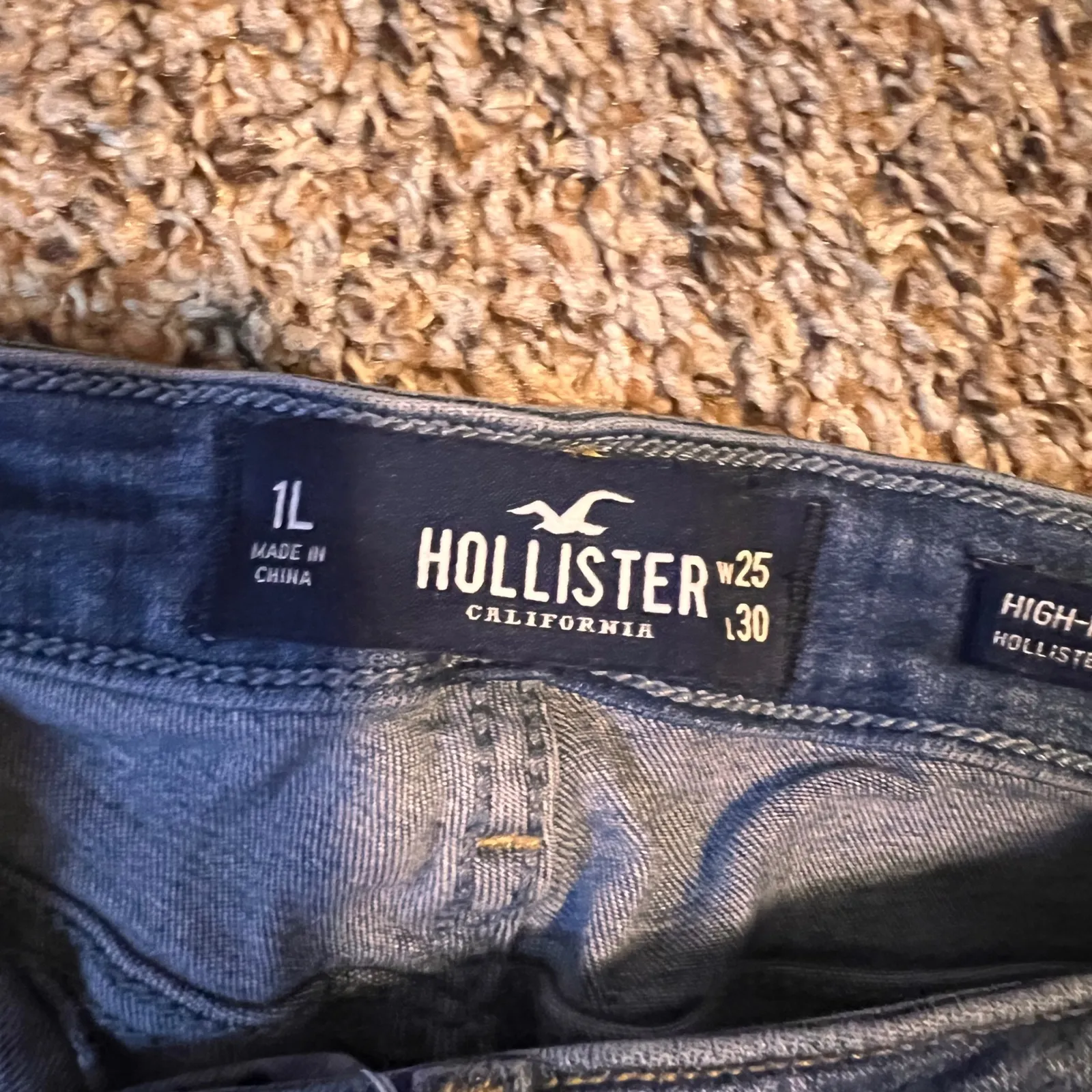 Hollister High Rise Jean‎ Legging Womens Size 25x30 Blue Stretch Cropped Raw Hem - Image 2